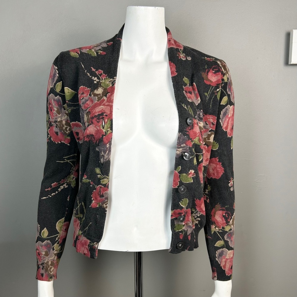 Floral Cottagecore Cardigan Petite Small Lauren Ralph Lauren Boho Y2k Western